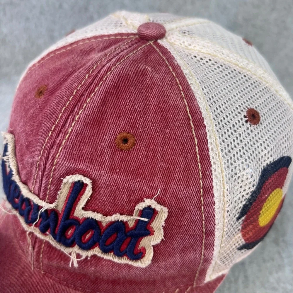 Steamboat Mens Red Legacy Trucker Hat Colorado Flag Snapback OSFM